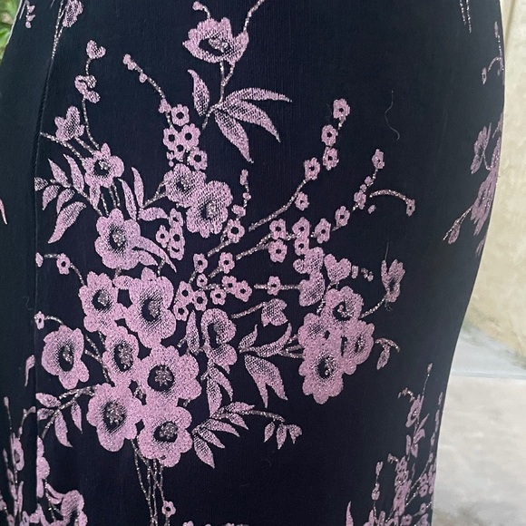 Charlotte Russe Black Floral Print Midi Dress Size M Crisscross Back - Picture 15 of 16